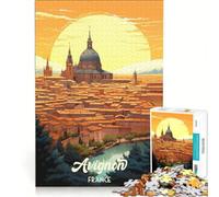 Puzzle per ragazzi da 1000 pezzi con stampa artistica del paesaggio urbano di Avignone, Francia, giocattolo antistress, gara di velocità manuale, per migliorare l'amore tra le coppie, 38x26cm