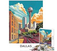 Puzzle per ragazzi da 1000 pezzi con stampa artistica dello skyline di Dallas gioco educativo modello da assemblare decorazione da parete per rafforzare l'amore tra le coppie (50x75cm)