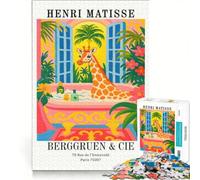 Puzzle per ragazzi da 1000 pezzi con stampa artistica di Henri Matisse raffigurante una giraffa che fa il bagno giocattolo fai-da-te interazione genitore-figlio compleanno e Natale