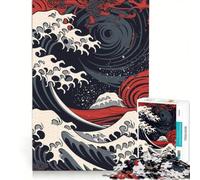 Puzzle per ragazzi da 1000 pezzi con stampa artistica "Onda Giapponese", giochi per famiglie, decorazione perfetta, collezione d'artista, belle arti 50x75cm