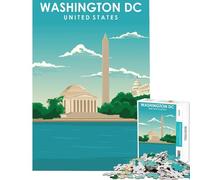 Puzzle per ragazzi da 1000 pezzi con stampa di viaggio di Washington DC gioco impossibile giocattolo educativo ottimo regalo per gli amanti dei giochi antistress (dimensioni 38x26cm)