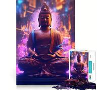 Puzzle per ragazzi da 1000 pezzi con statua di Buddha,incastro preciso,gioco di logica divertente e silenzioso,ideale per compleanni e attività artistiche (38x52cm)