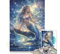 Puzzle per ragazzi da 1000 pezzi con stelle fantasia e sirene giocattolo educativo per divertimento in famiglia per rafforzare l'amore tra le coppie 50x75cm