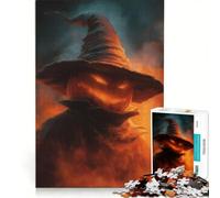 Puzzle per ragazzi da 1000 pezzi con strega dalla testa di zucca giochi rilassanti attività divertenti da fare a casa gioco dal design accattivante 50x75cm