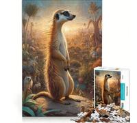 Puzzle per ragazzi da 1000 pezzi con suricato magico in stile safari antistress rilassante e stimolante per la mente gioco unico e stimolante 38x52cm