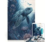 Puzzle per ragazzi da 1000 pezzi con tartaruga e amico immaginario giocattolo fai-da-te taglio di precisione con pezzi di forma casuale completamente ad incastro 38x52cm