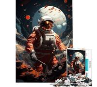 Puzzle per ragazzi da 1000 pezzi con tema astronauta ideale per compleanni e Natale per rafforzare i ricordi Giocattolo decorativo da parete adatto a persone dai 14 anni in su (38x52cm)