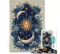 Puzzle per ragazzi da 1000 pezzi con tema celeste sole,luna e fioriTaglio precisoDivertente puzzle logico per il gioco di logica e il relaxRegalo di Natale(50x75cm)
