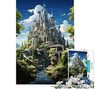 Puzzle per ragazzi da 1000 pezzi con tema fantasy: collina castello e fiume Attività divertenti da fare a casa migliora la memoria e rilassa Giochi per ragazzi dai 14 anni in su (38x52cm)