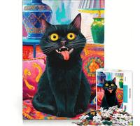 Puzzle per ragazzi da 1000 pezzi con tema "Follia di gatti", decorazione da parete, passatempo ideale per le vacanze, regalo di compleanno, regalo di viaggio 38x26cm