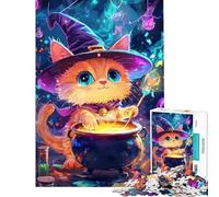 Puzzle per ragazzi da 1000 pezzi con tema Gatto Strega e Pozione sfida educativa per divertimento in famiglia giocattolo fai-da-te adatto a partire dai 14 anni (50x75cm)
