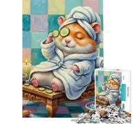 Puzzle per ragazzi da 1000 pezzi con tema "Giornata alla spa con criceti" Una sfida stimolante per tutta la famiglia un giocattolo antistress adatto a partire dai 14 anni (38x52cm)