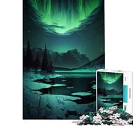 Puzzle per ragazzi da 1000 pezzi con tema "Lago nella foresta mistica" gioco rompicapo giocattolo intellettuale ottimo regalo per gli appassionati di giochi e decorazioni da parete (38x26cm)