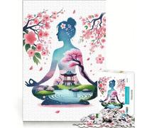 Puzzle per ragazzi da 1000 pezzi con tema meditazione zen e fiori di ciliegio Gioco divertente allena la mente e le mani ideale come decorazione da scrivania 38x26cm