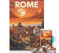 Puzzle per ragazzi da 1000 pezzi con tema Roma, gioco pratico, impegnativo e stimolante, cerca un'esperienza di gioco stimolante 38x52cm