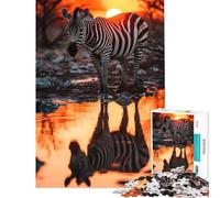 Puzzle per ragazzi da 1000 pezzi con tema safari tramonto e zebra gioco educativo e interattivo per tutta la famiglia regalo di compleanno (dimensioni 38x26cm)
