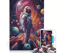 Puzzle per ragazzi da 1000 pezzi con tema spaziale e bowling a tema astronauta, gioco interattivo, rilassante e stimolante per la mente, regalo di compleanno, regalo 38x26cm