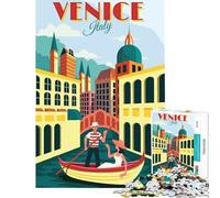 Puzzle per ragazzi da 1000 pezzi con tema Venezia Italia viaggi giochi educativi giocattolo intellettuale idee regalo divertenti e spiritose (dimensioni 38x26cm)