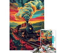Puzzle per ragazzi da 1000 pezzi con tema "Viaggio in treno a vapore" Puzzle per adulti ideali per passare il tempo in casa una sfida educativa e divertente per tutta la famiglia 38x52cm