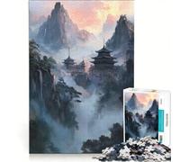 Puzzle per ragazzi da 1000 pezzi con templi in cima alle montagne gioco pratico per divertimento in famiglia ideale come regalo per tutta la famiglia 50x75cm