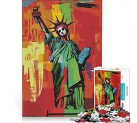 Puzzle per ragazzi da 1000 pezzi con teschio della Statua della Libertà giocattolo educativo per divertimento in famiglia per rafforzare l'amore tra le coppie 50x75cm
