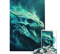 Puzzle per ragazzi da 1000 pezzi con teschio di drago spettrale gioco educativo sfida decorazione murale regalo di compleanno (dimensioni 75x50cm)