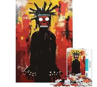 Puzzle per ragazzi da 1000 pezzi con teschio dipinto spirituale in stile Basquiat sfida per l'intelligenza giocattolo avvincente gioco per famiglie antistress regalo divertente (dimensioni 38x26cm)