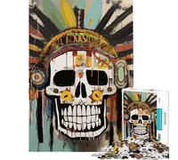 Puzzle per ragazzi da 1000 pezzi con teschio in stile Basquiat per compleanno e Natale Giocattolo per rafforzare i ricordi Decorazione da parete Adatto a persone dai 14 anni in su (38x26cm)