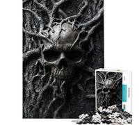 Puzzle per ragazzi da 1000 pezzi con teschio intrappolato tra le radici giocattolo antistress per adulti decorazione da parete regalo per amici e familiari (dimensioni 38x52cm)