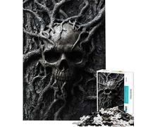 Puzzle per ragazzi da 1000 pezzi con teschio intrecciato tra le radici giocattolo fai-da-te per la decorazione della casa ideale come regalo per tutta la famiglia (dimensioni 50x75cm)