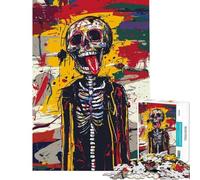 Puzzle per ragazzi da 1000 pezzi con teschio ribelle e lingua di fuori Puzzle per adulti gioco pratico di analisi e logica ideale come regalo di compleanno o per occasioni speciali (50x75cm)