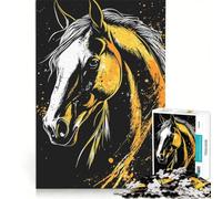 Puzzle per ragazzi da 1000 pezzi con testa di cavallo e schizzi gioco educativo migliora la memoria regalo di compleanno regalo 50x75cm