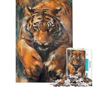 Puzzle per ragazzi da 1000 pezzi con tigre del Bengala misterioso puzzle per adulti gioco divertente che migliora la memoria compleanno e Natale (dimensioni 38x52cm)