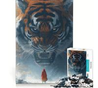 Puzzle per ragazzi da 1000 pezzi con Tigre e Cappuccetto Rosso in stile cinematografico, gioco pratico per il divertimento in famiglia, ideale come regalo per tutta la famiglia 38x26cm