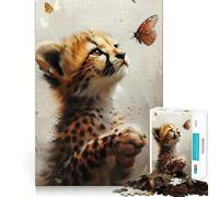 Puzzle per ragazzi da 1000 pezzi con tigre e farfalla,giunture lisce,divertente giocattolo per stimolare la mente,gioco rilassante,regalo di compleanno (38x52cm)