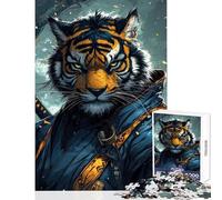 Puzzle per ragazzi da 1000 pezzi con tigre samurai e guerriero gioco rompicapo per la casa ideale per passare il tempo durante le vacanze decorazione domestica e interazione genitore-figlio (38x26cm)