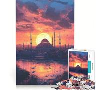 Puzzle per ragazzi da 1000 pezzi con tramonto su Istanbul gioco rilassante decorazione da parete regalo per amici e familiari 38x52cm