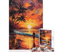 Puzzle per ragazzi da 1000 pezzi con tramonto sulla spiaggia gioco educativo giocattolo didattico ideale come regalo per tutta la famiglia (38x52cm)