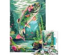Puzzle per ragazzi da 1000 pezzi con trota iridea e soggetto subacqueo Attività divertenti da fare a casa migliora la memoria gioco pratico per ragazzi dai 14 anni in su (50x75cm)