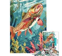 Puzzle per ragazzi da 1000 pezzi con trota nel mondo sottomarino Una sfida avvincente per tutta la famiglia Giocattolo antistress per ragazzi dai 14 anni in su (38x26cm)