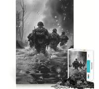 Puzzle per ragazzi da 1000 pezzi con truppe che attraversano il fiume, incastro preciso, logica, gioco divertente, tranquillo, gioco artistico per compleanno (50x75cm)