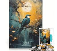Puzzle per ragazzi da 1000 pezzi con uccellino blu, antistress, rilassante e stimolante per la mente, compleanni e altre occasioni 38x26cm