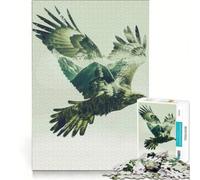 Puzzle per ragazzi da 1000 pezzi con uccello a doppia esposizione, giocattolo antistress, per divertimento in famiglia, compleanno e Natale 38x26cm
