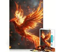 Puzzle per ragazzi da 1000 pezzi con uccello,fenice,fantasia,fuoco e dettagli raffinati Attività stimolante per la mente,momento di relax,regalo di Natale rilassante (50x75cm)