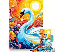Puzzle per ragazzi da 1000 pezzi con un bellissimo cigno,taglio di alta qualità,divertente,logico,gioco di abilità,facile da giocare,decorazione natalizia (50x75cm)