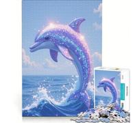 Puzzle per ragazzi da 1000 pezzi con un bellissimo delfino, gioco rompicapo, impegnativo da completare, ideale come regalo per tutta la famiglia 38x52cm
