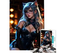 Puzzle per ragazzi da 1000 pezzi con un bellissimo gatto in stile anime Gioco interattivo educativo e stimolante ideale come regalo per chi ama i giochi di analisi e logica (dimensioni 50x75cm)