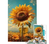 Puzzle per ragazzi da 1000 pezzi con un bellissimo girasole dorato Un gioco pratico divertente e umoristico ideale come regalo antistress (dimensioni 38x26cm)