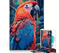 Puzzle per ragazzi da 1000 pezzi con un bellissimo pappagallo Ara,pezzi ben rifiniti,gioco intelligente,regalo,gioco per il tempo libero,scena natalizia (38x52cm)