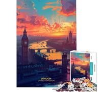 Puzzle per ragazzi da 1000 pezzi con un bellissimo tramonto a Londra Attività divertenti da fare a casa migliora la memoria e rilassa Giochi per ragazzi dai 14 anni in su (50x75cm)